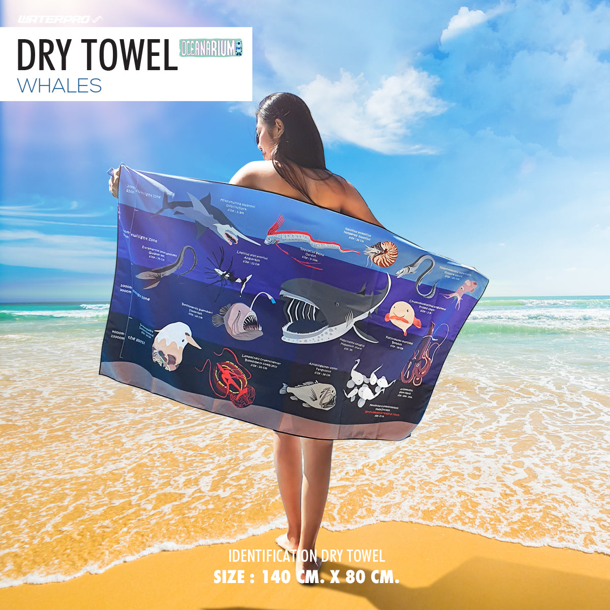 Oceanarium Dry Towel 80cm x 140cm.