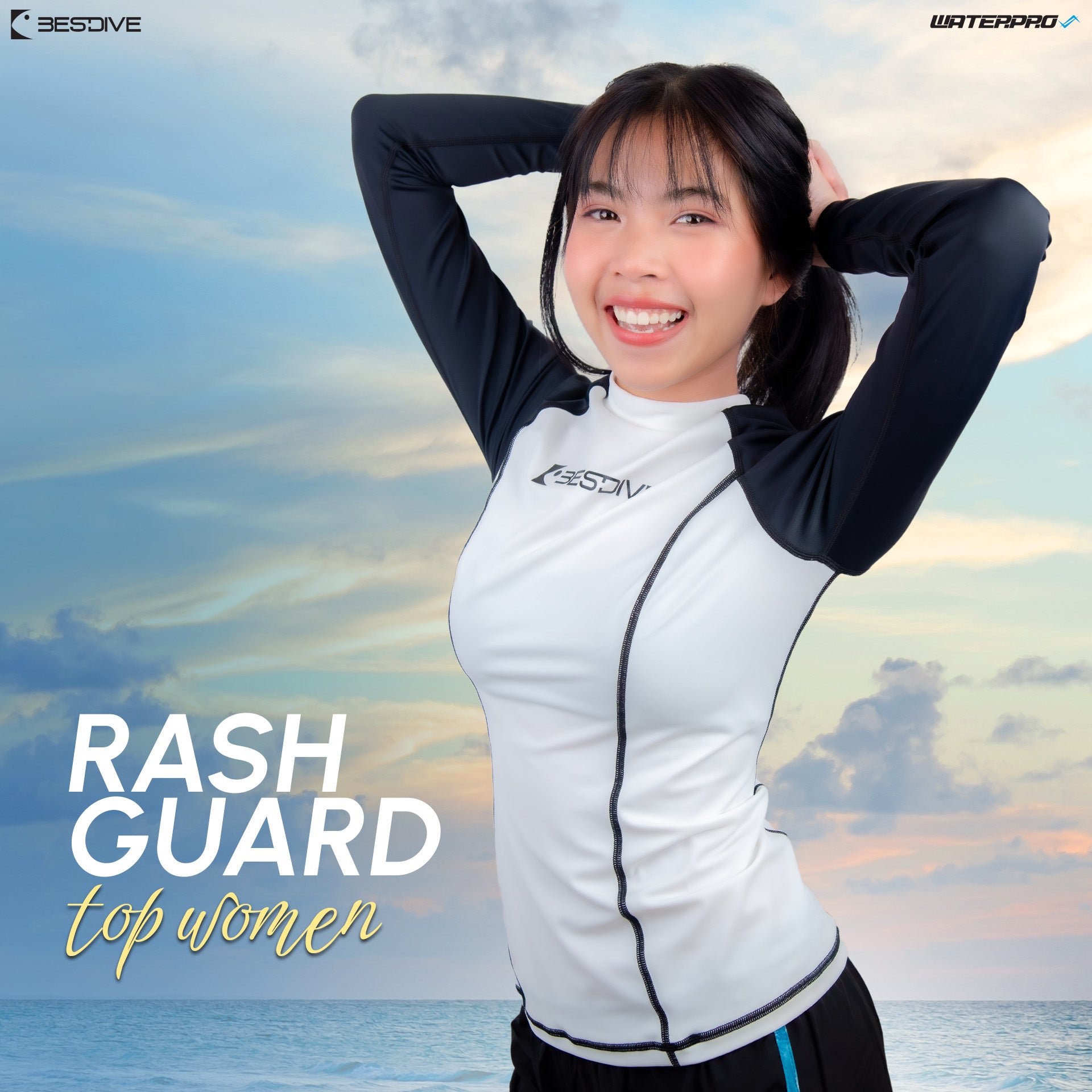 .In Stock Rash Guard Top Women