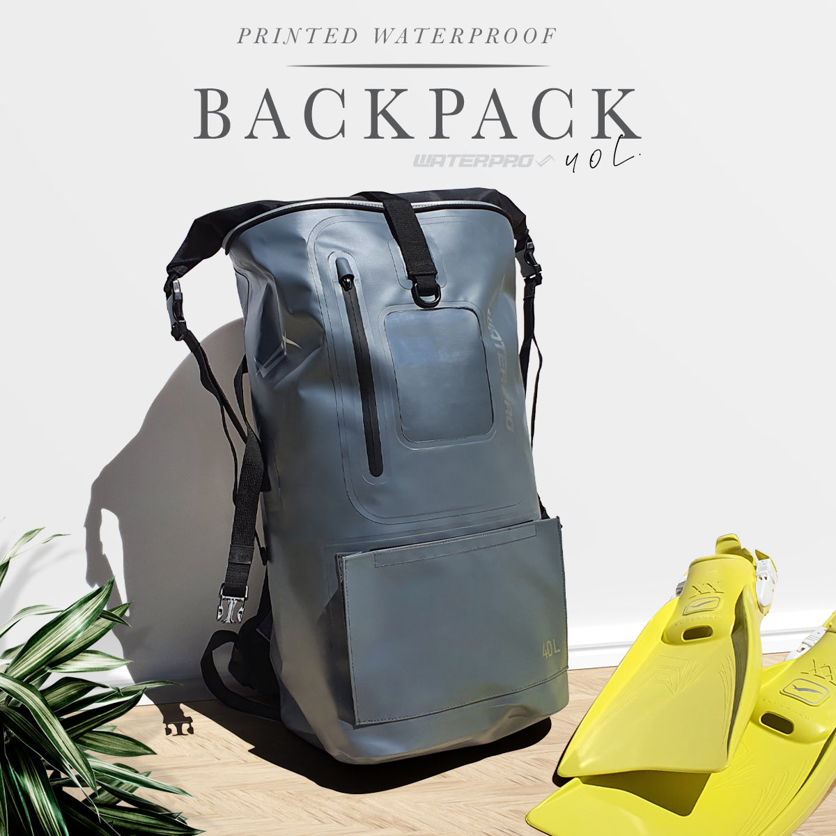 Printed Waterproof Backpack 40L