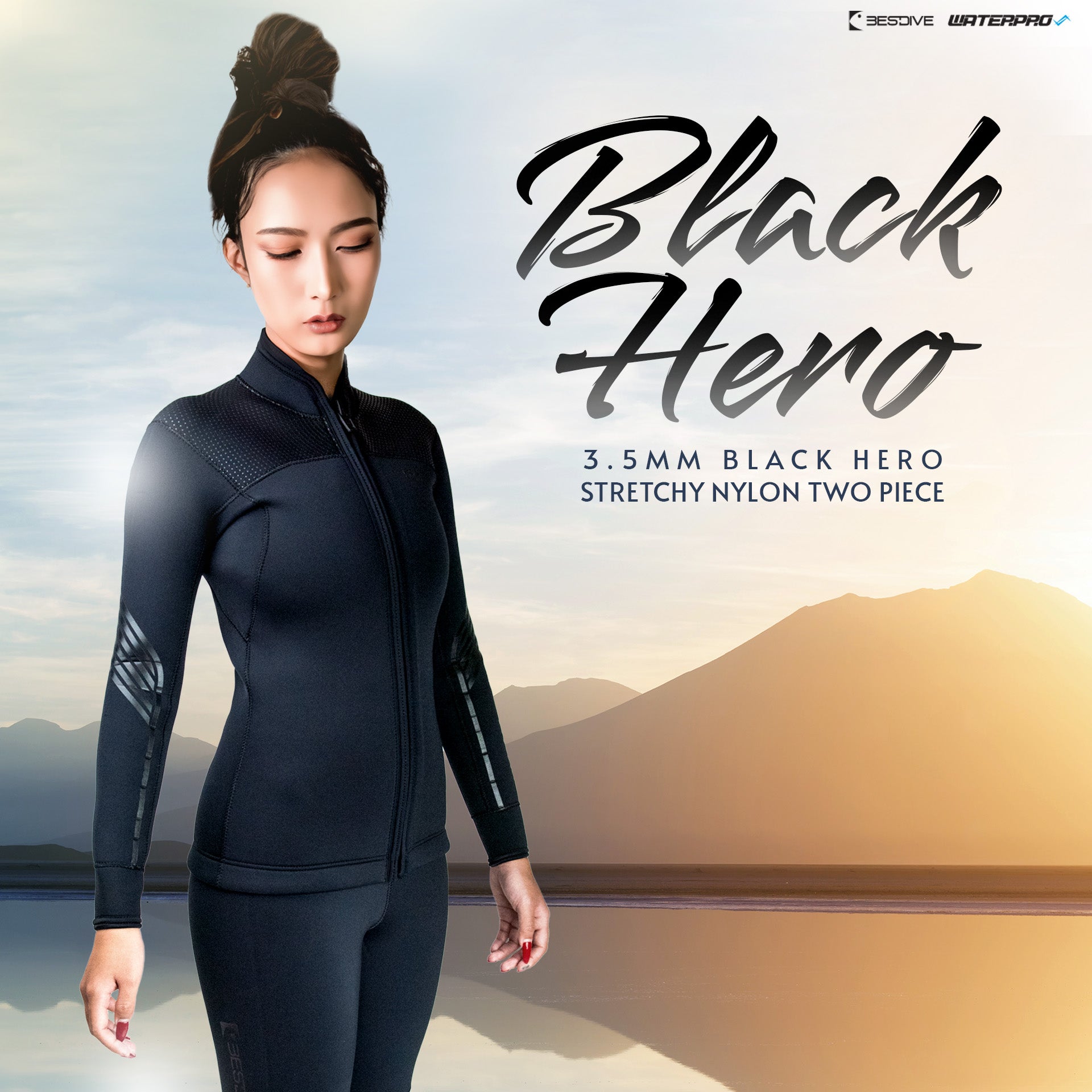 3.5mm Black Hero Stretchy Nylon Two Piece