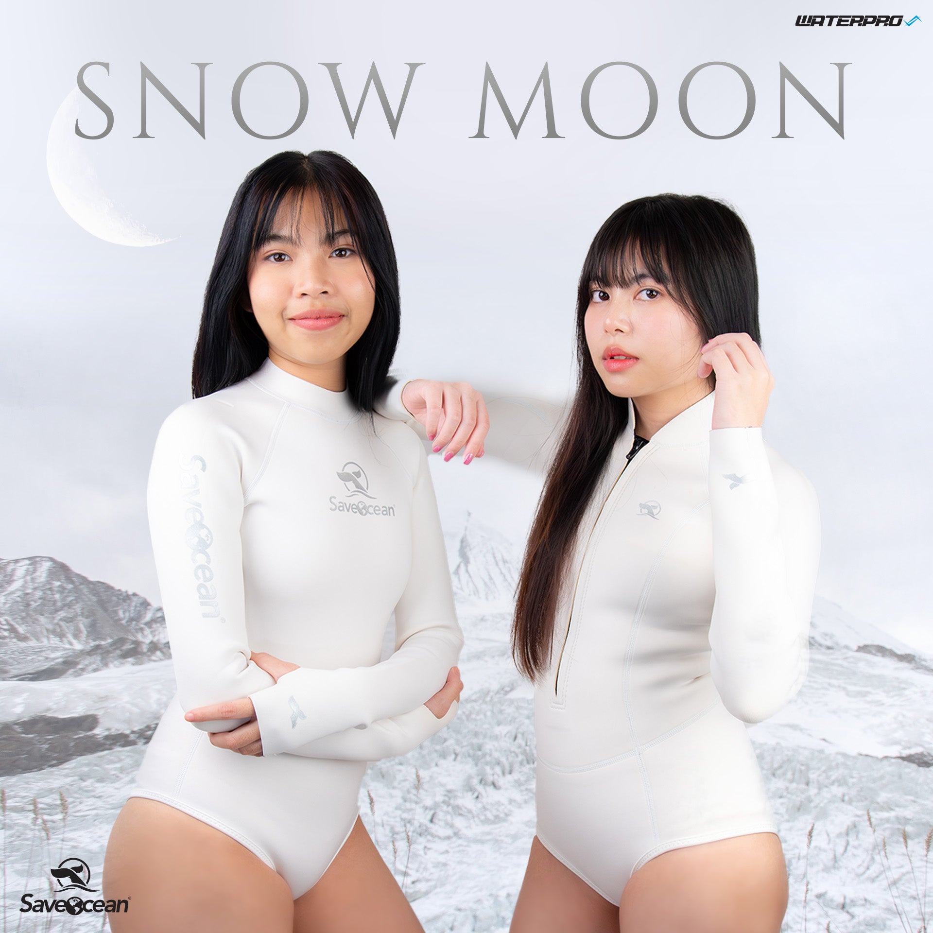 .In Stock 2mm Stretchy Nylon Bodysuit Snow Moon & Bright Moon