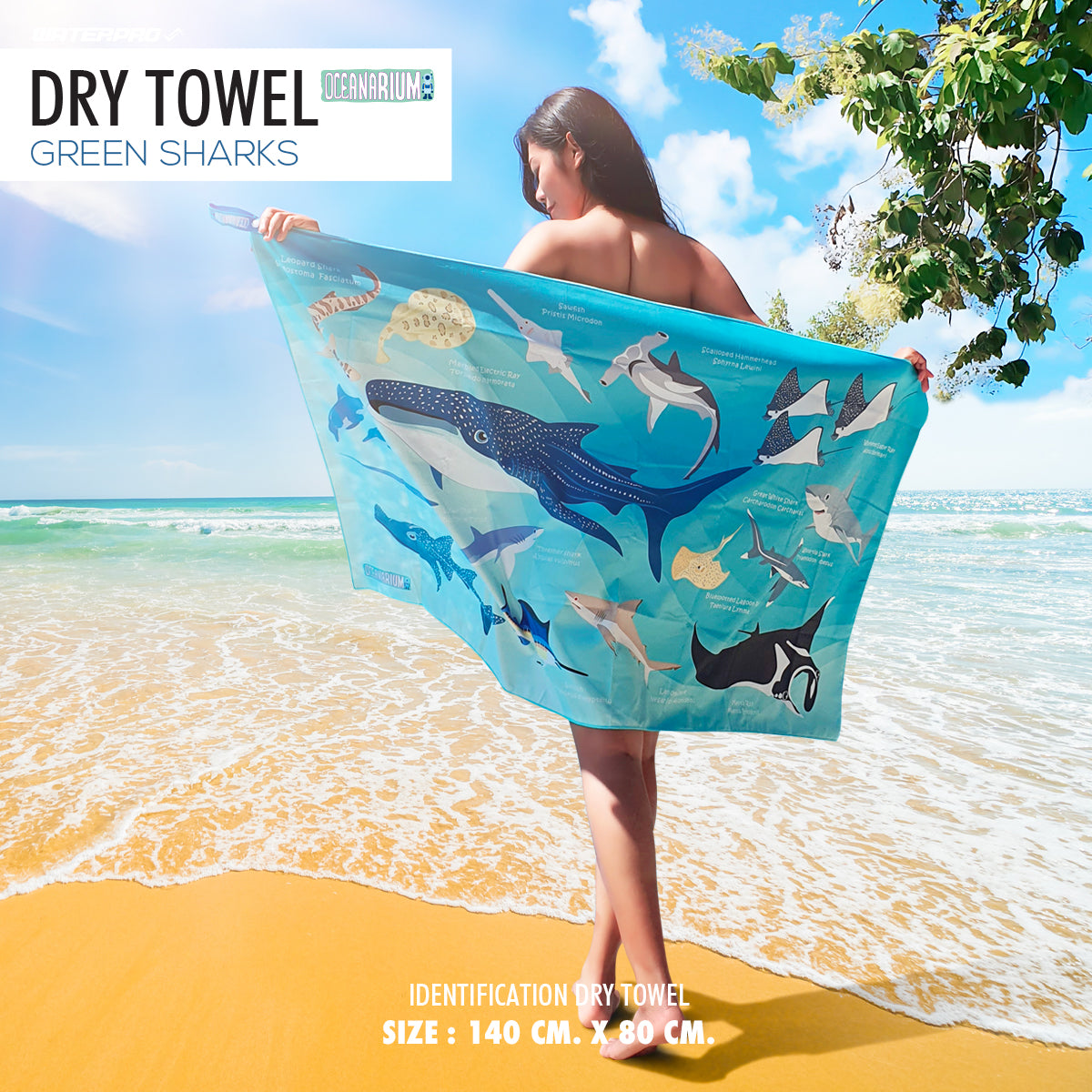 Oceanarium Dry Towel 80cm x 140cm.