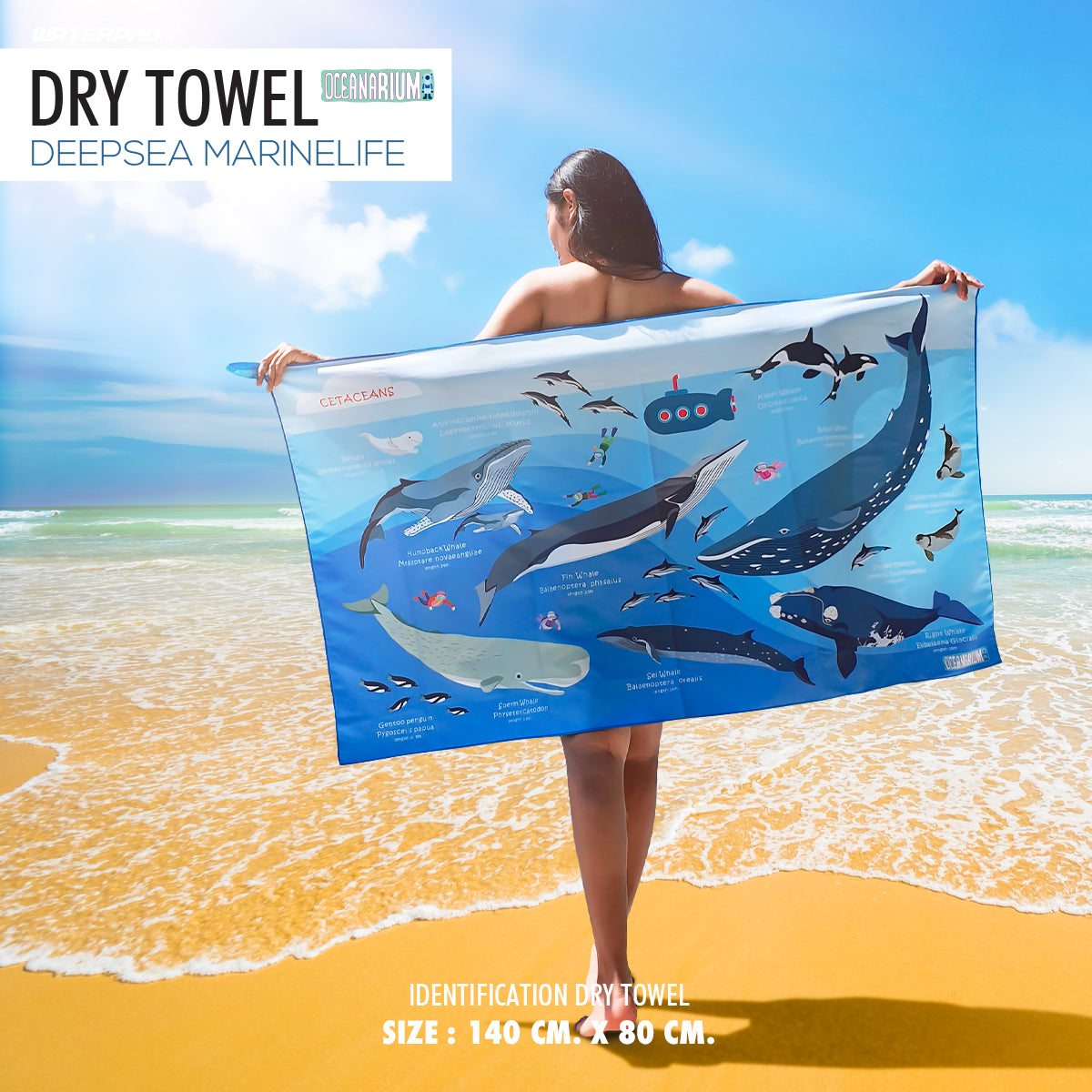 Oceanarium Dry Towel 80cm x 140cm.