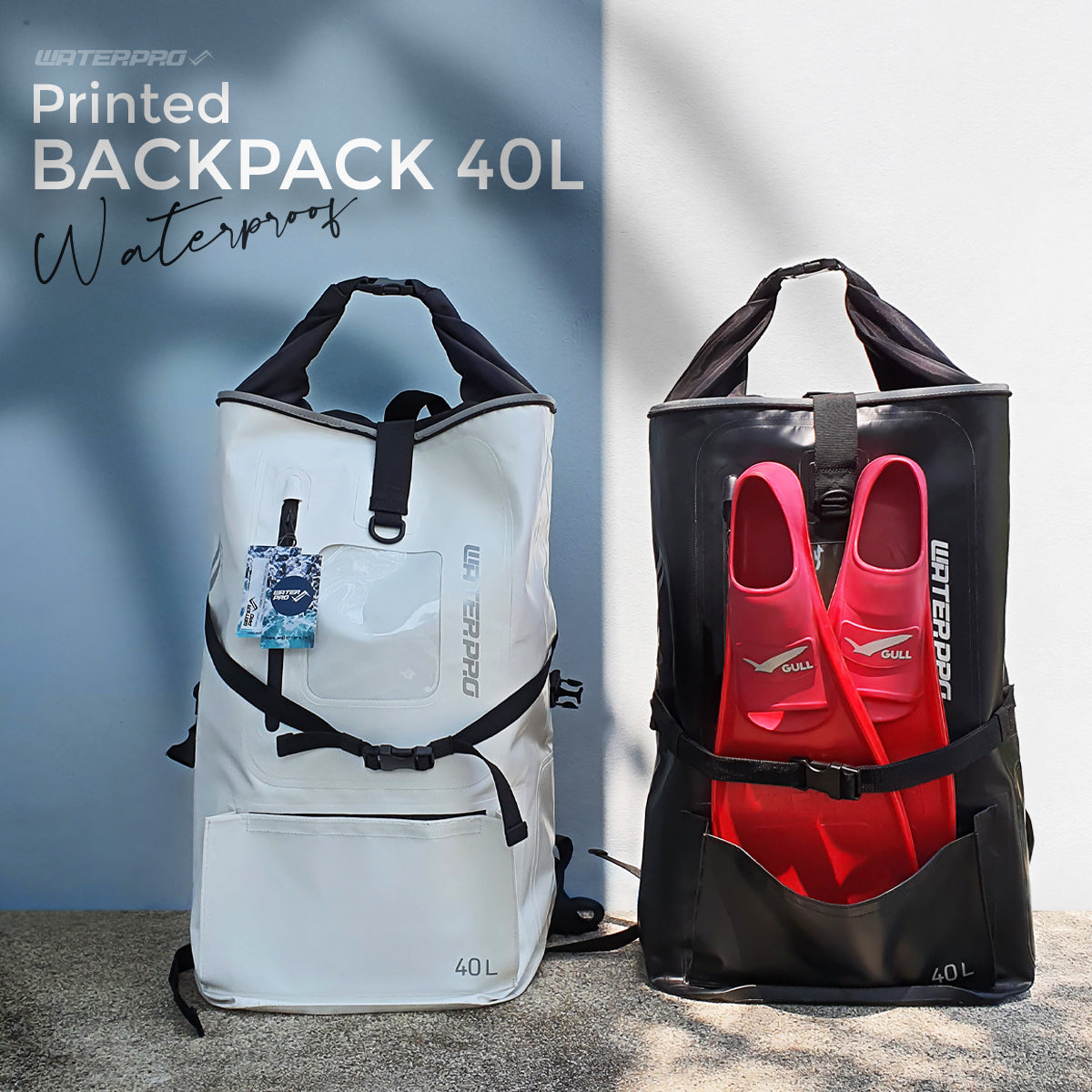 Printed Waterproof Backpack 40L