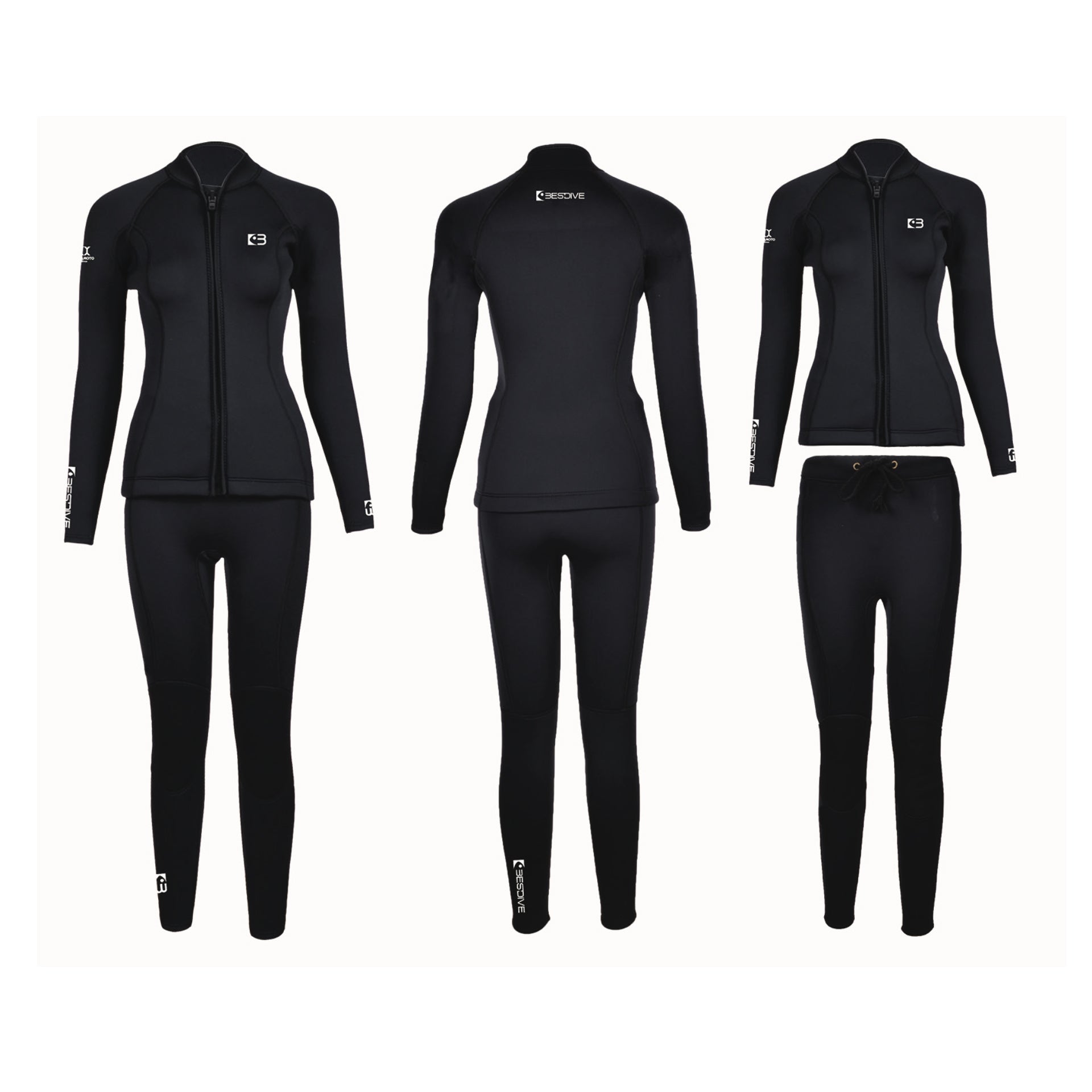 Pre-Order Strech Nylon Two Piece Black & White