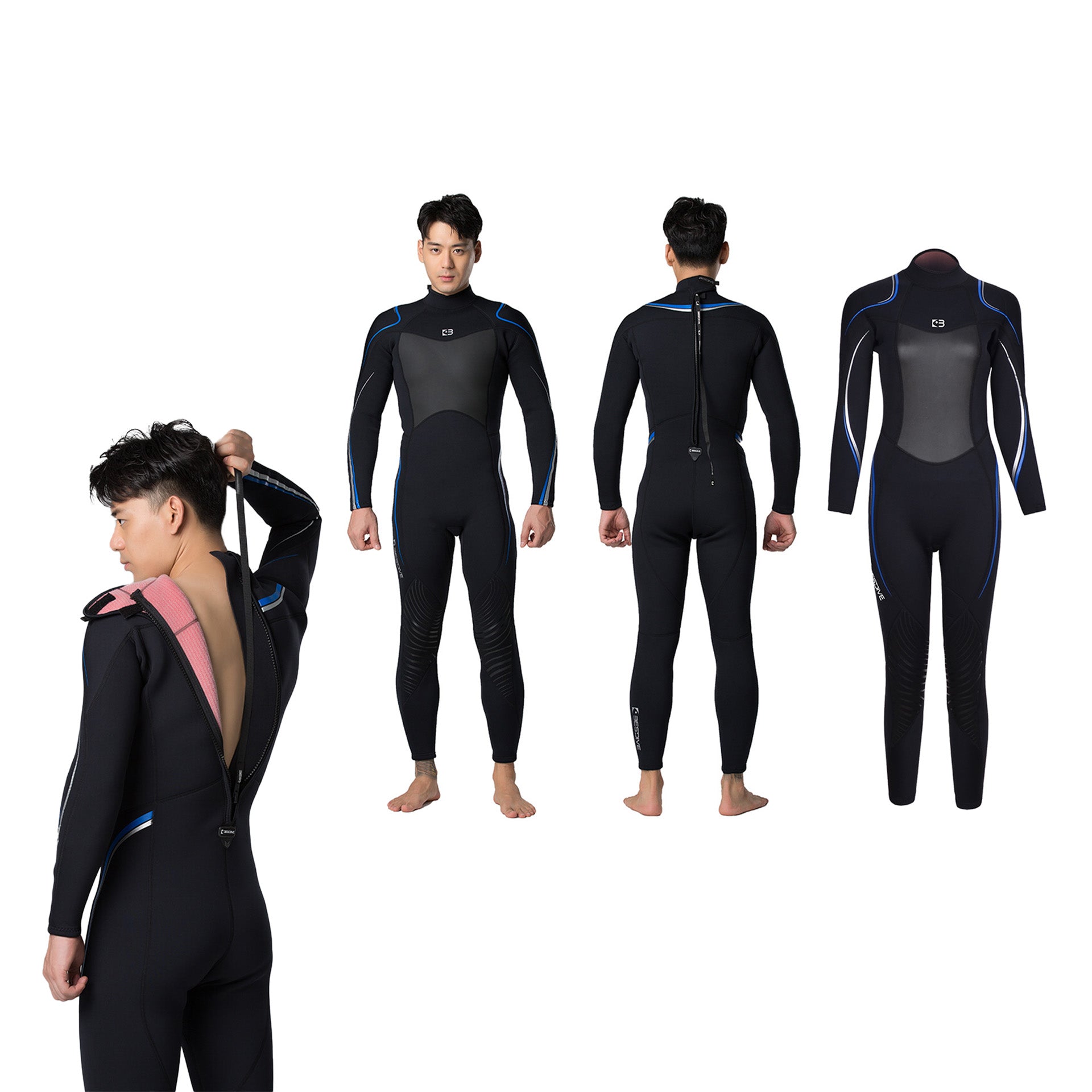.In Stock 3mm Quick-dry Classic Stretchy Nylon Jumpsuit