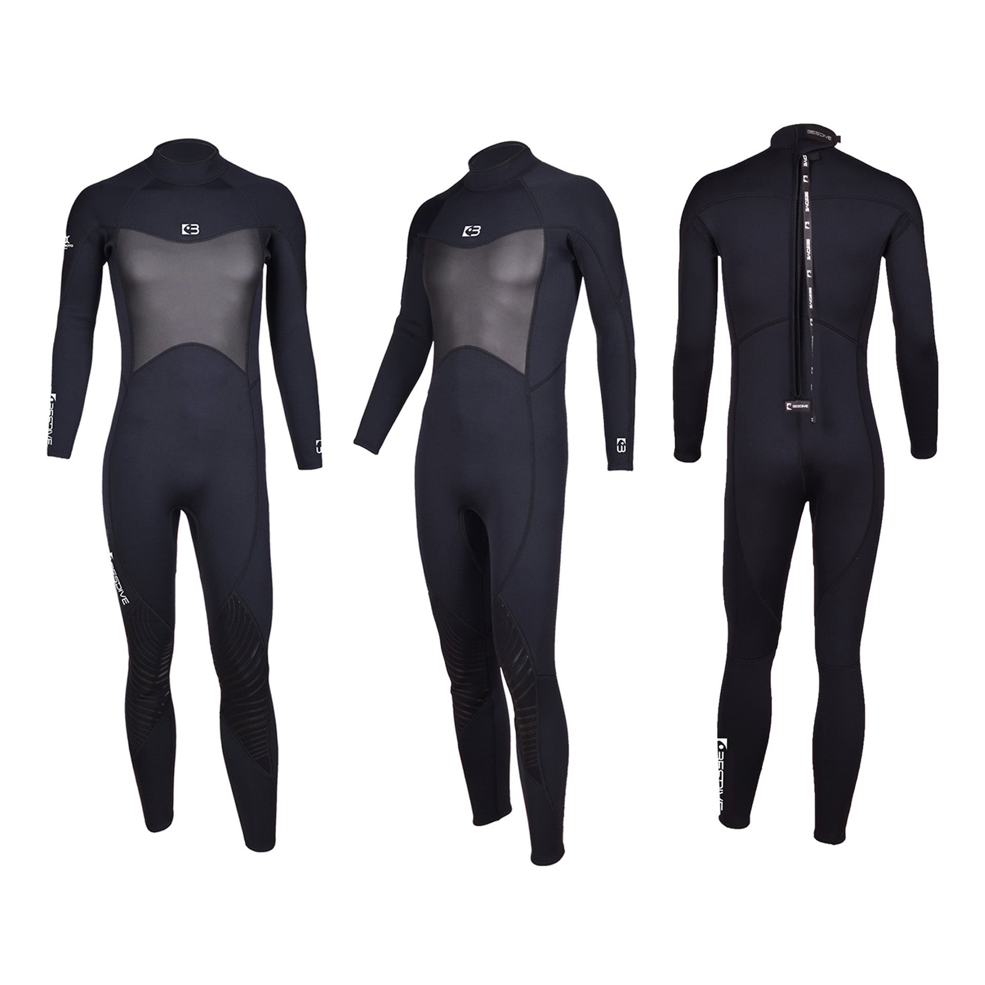 .In Stock 3mm Stretch Nylon Jumpsuit Black & White