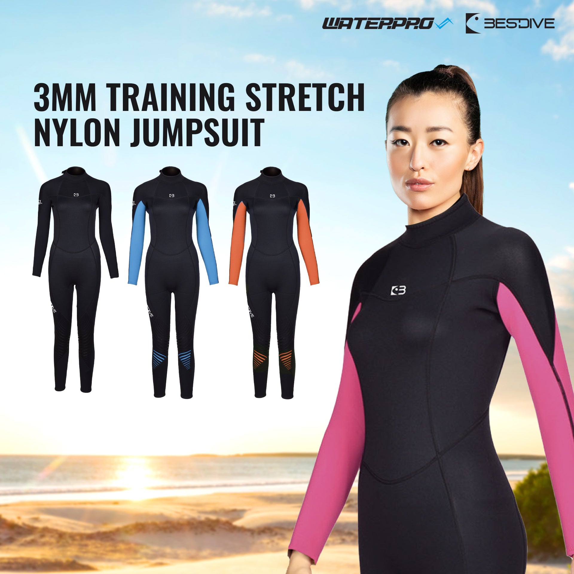 .In Stock 3mm Training Stretch Nylon Jumpsuit