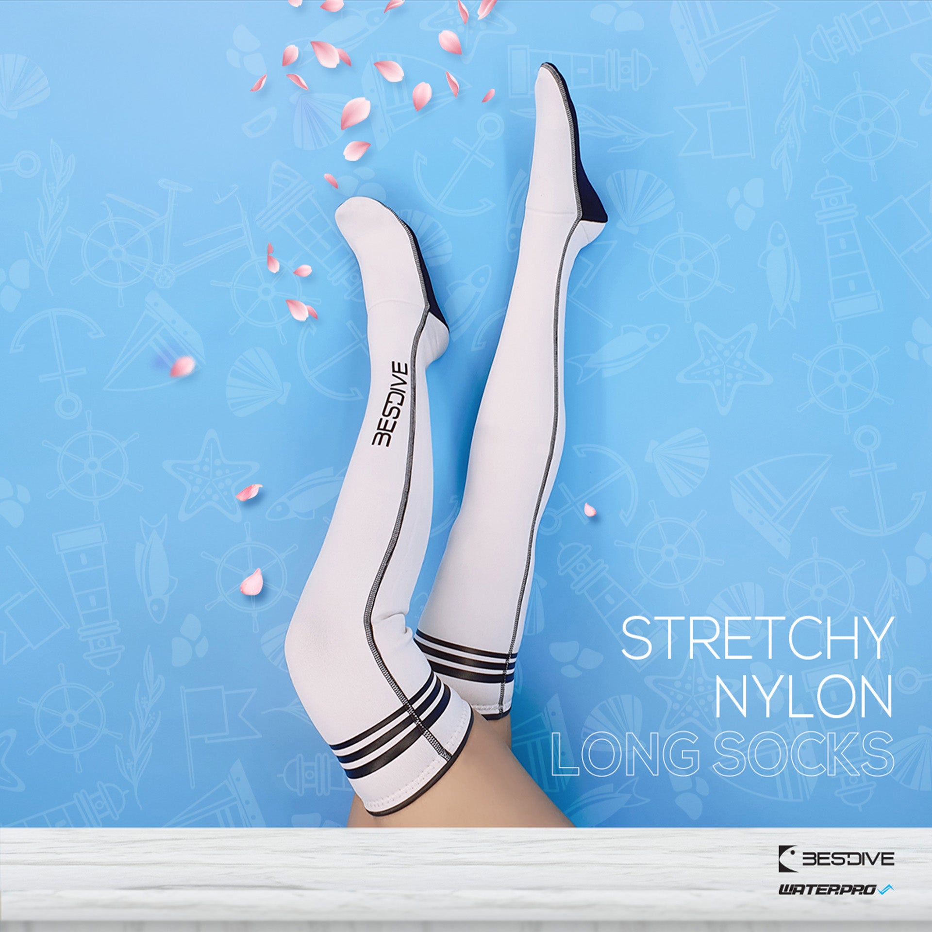 .In Stock Stretchy Nylon Long Socks