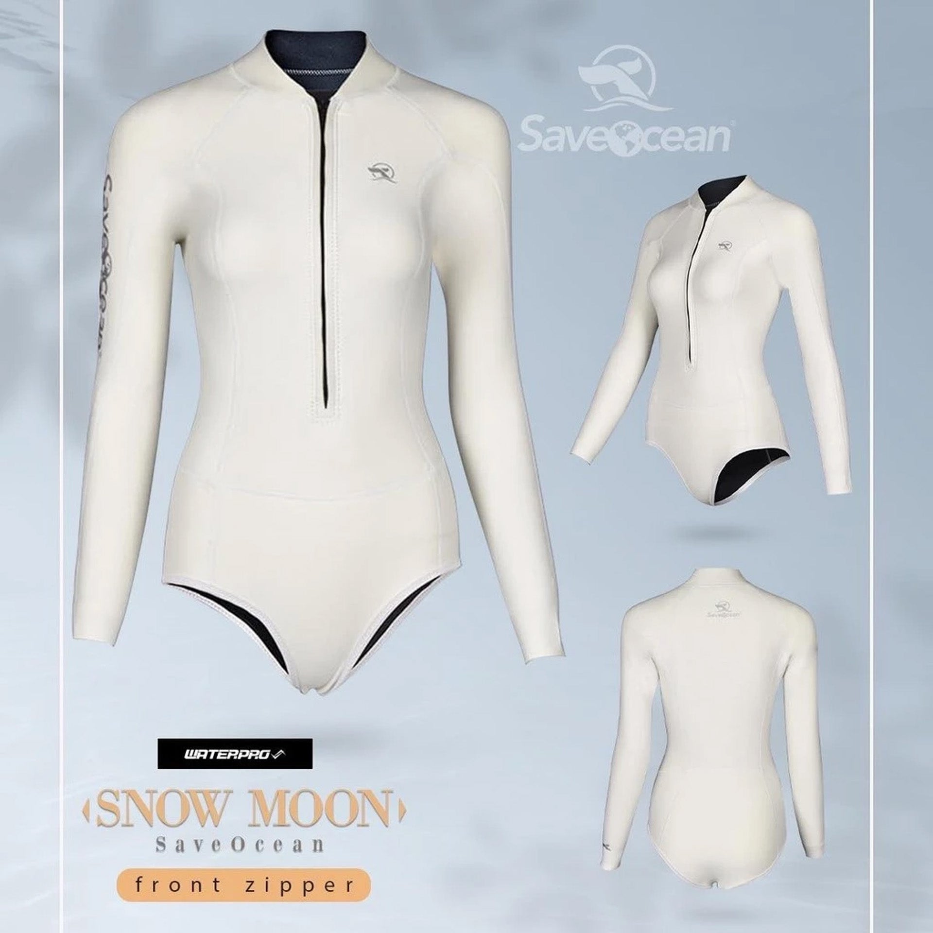 .In Stock 2mm Stretchy Nylon Bodysuit Snow Moon & Bright Moon